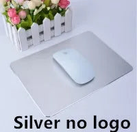 Double-sided alloy mouse pad, 250 x 200 mm, in black, blue, gold, pink, or silver with fashion patterns