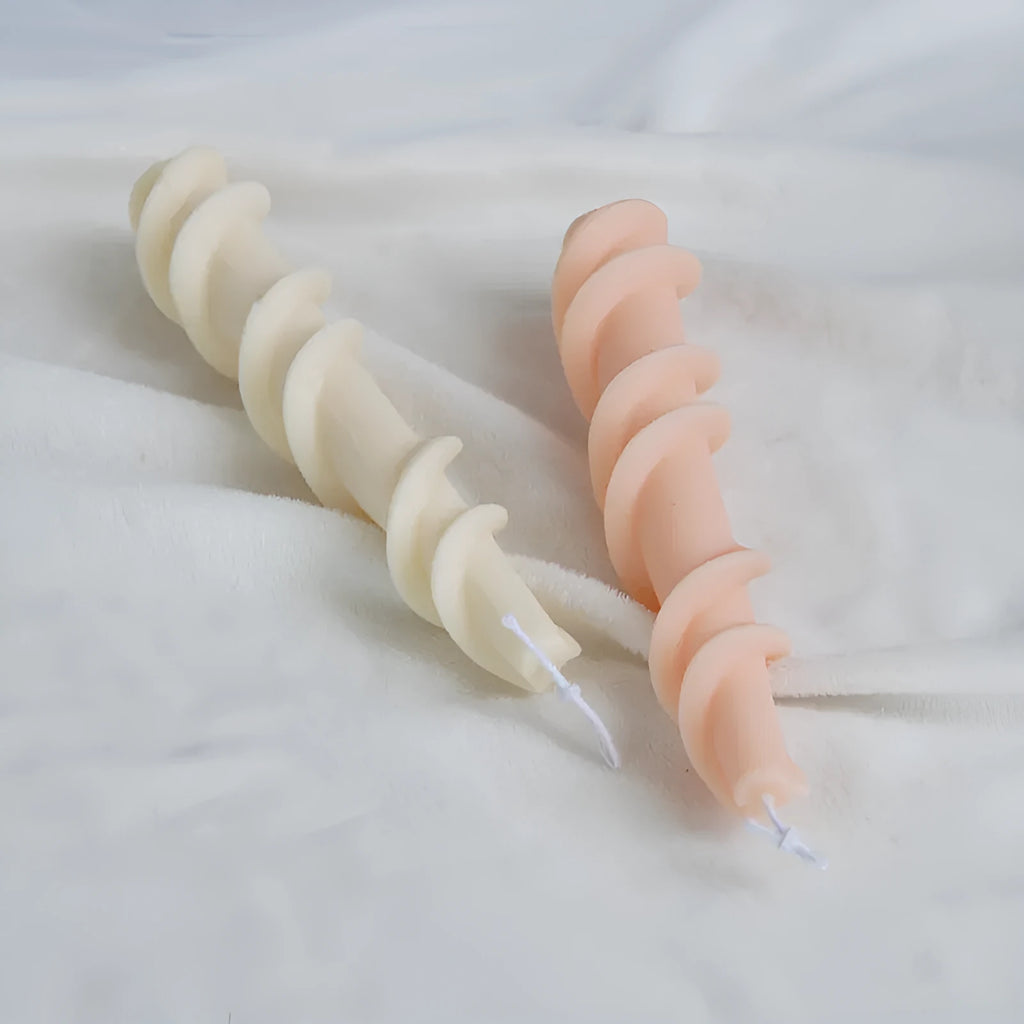 Screw wax silicone mould for making spiral lace decorative pillar candles