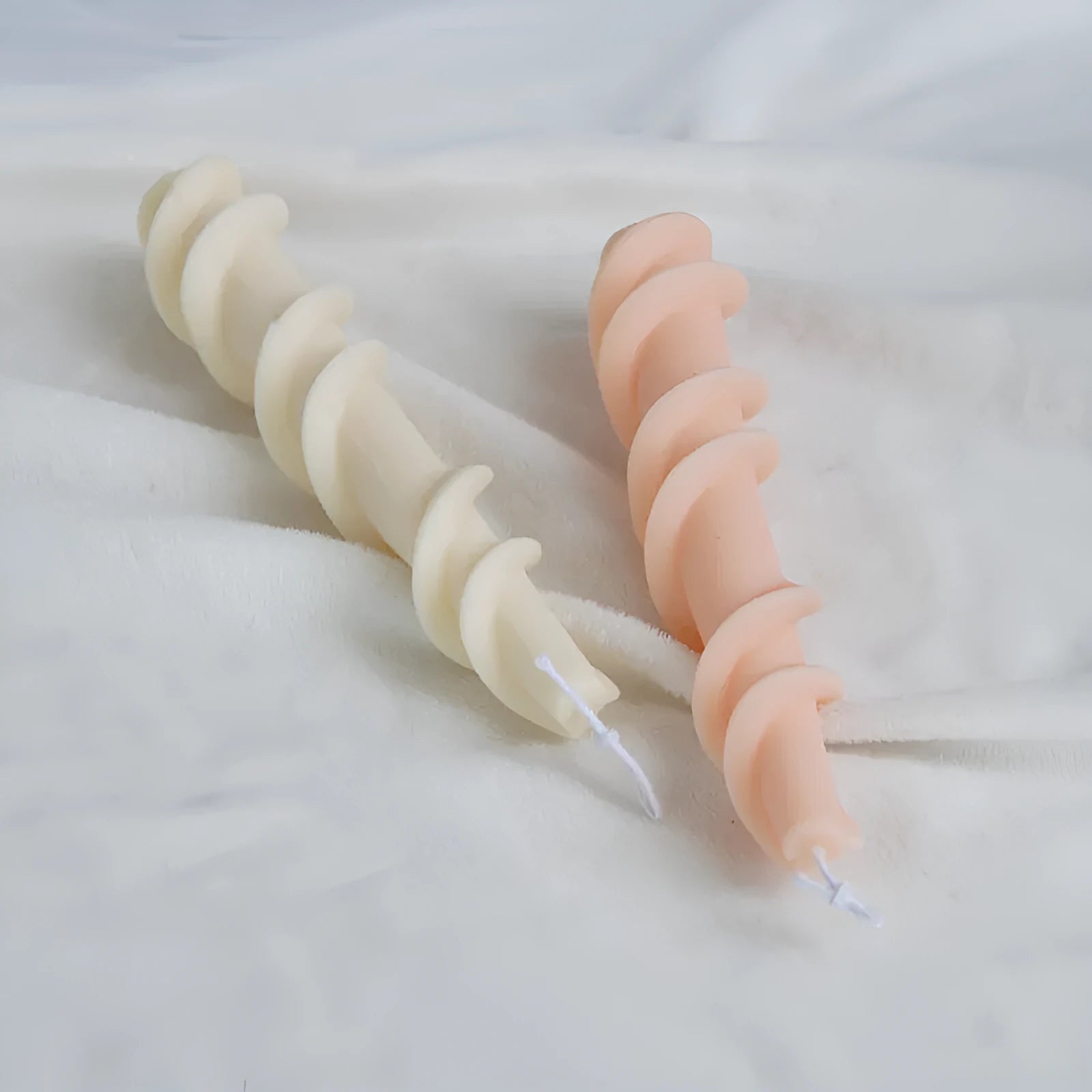 Screw wax silicone mould for making spiral lace decorative pillar candles