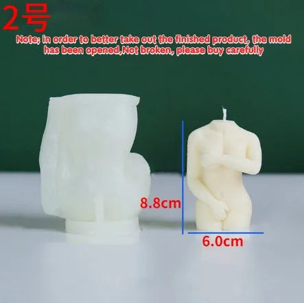 Shy Female Body silicone candle mould showing detailed female figure shape for candle and soap making