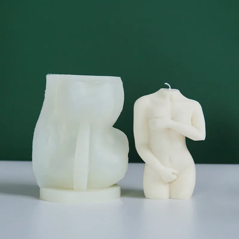 Shy Female Body silicone candle mould showing detailed female figure shape for candle and soap making