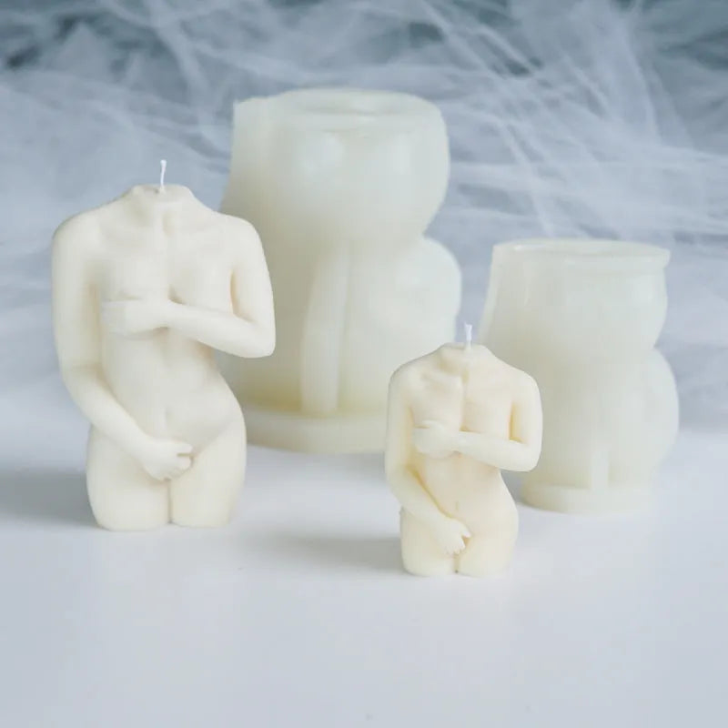 Shy Female Body silicone candle mould showing detailed female figure shape for candle and soap making