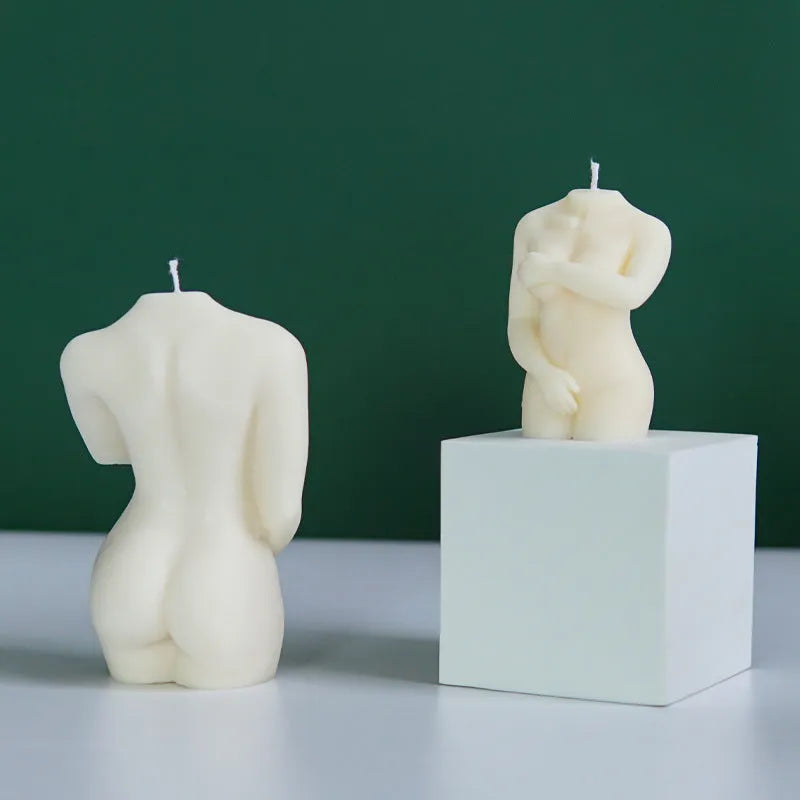 Shy Female Body silicone candle mould showing detailed female figure shape for candle and soap making
