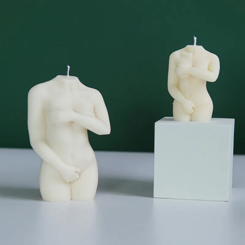 Shy Female Body silicone candle mould showing detailed female figure shape for candle and soap making