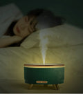 Round green electric oil humidifier with 500ml capacity and remote control for household aromatherapy