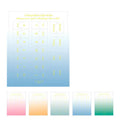 Yunmu Groceries Morandi gradient aesthetic label stickers, ten sheets in Elegant, Jazz, Neon, Summer colours.