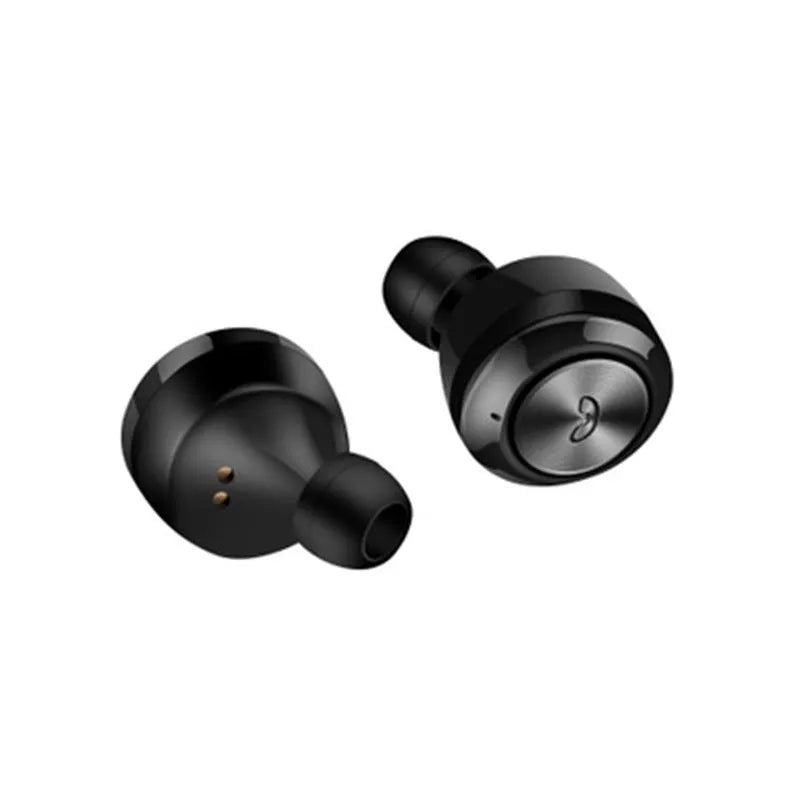 A6 True Wireless Stereo Bluetooth headset in black or white with earplug design