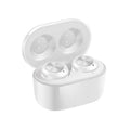 A6 True Wireless Stereo Bluetooth headset in black or white with earplug design