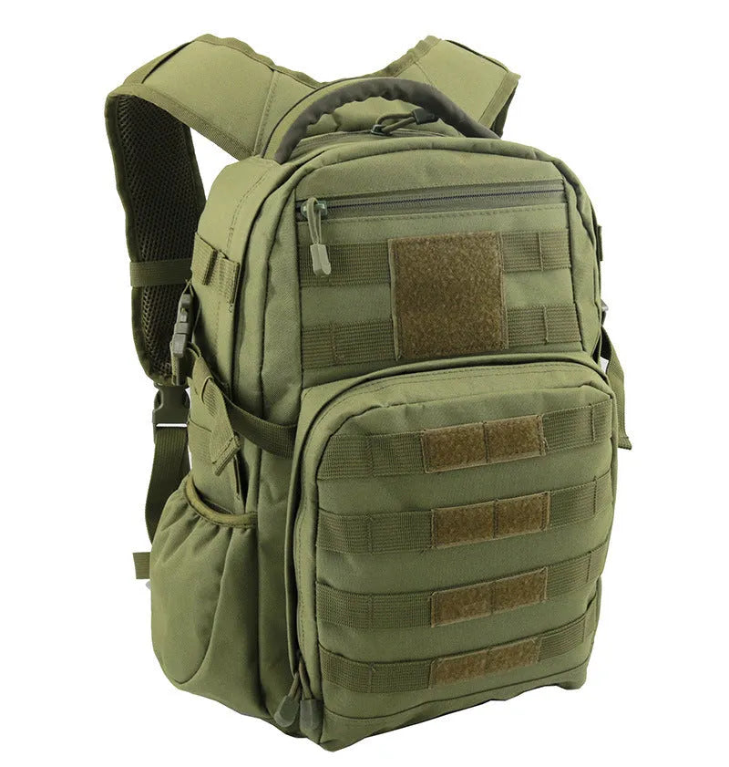 Tactical assault backpack in Oxford fabric with 20-35L capacity and wear-resistant lining