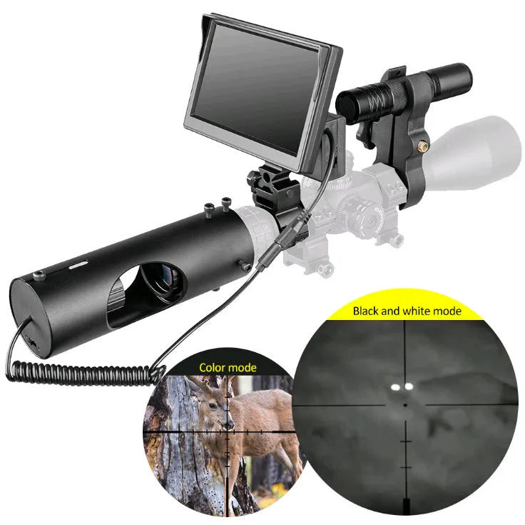 Digital night vision goggles with 5 inch LCD display and adjustable 35-45mm objective lens