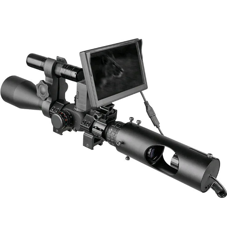 Digital night vision goggles with 5 inch LCD display and adjustable 35-45mm objective lens