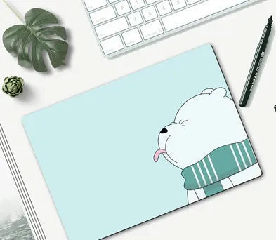 Cartoon character mouse pad with rubber base measuring 260x210mm with wind-shaped wrist contour
