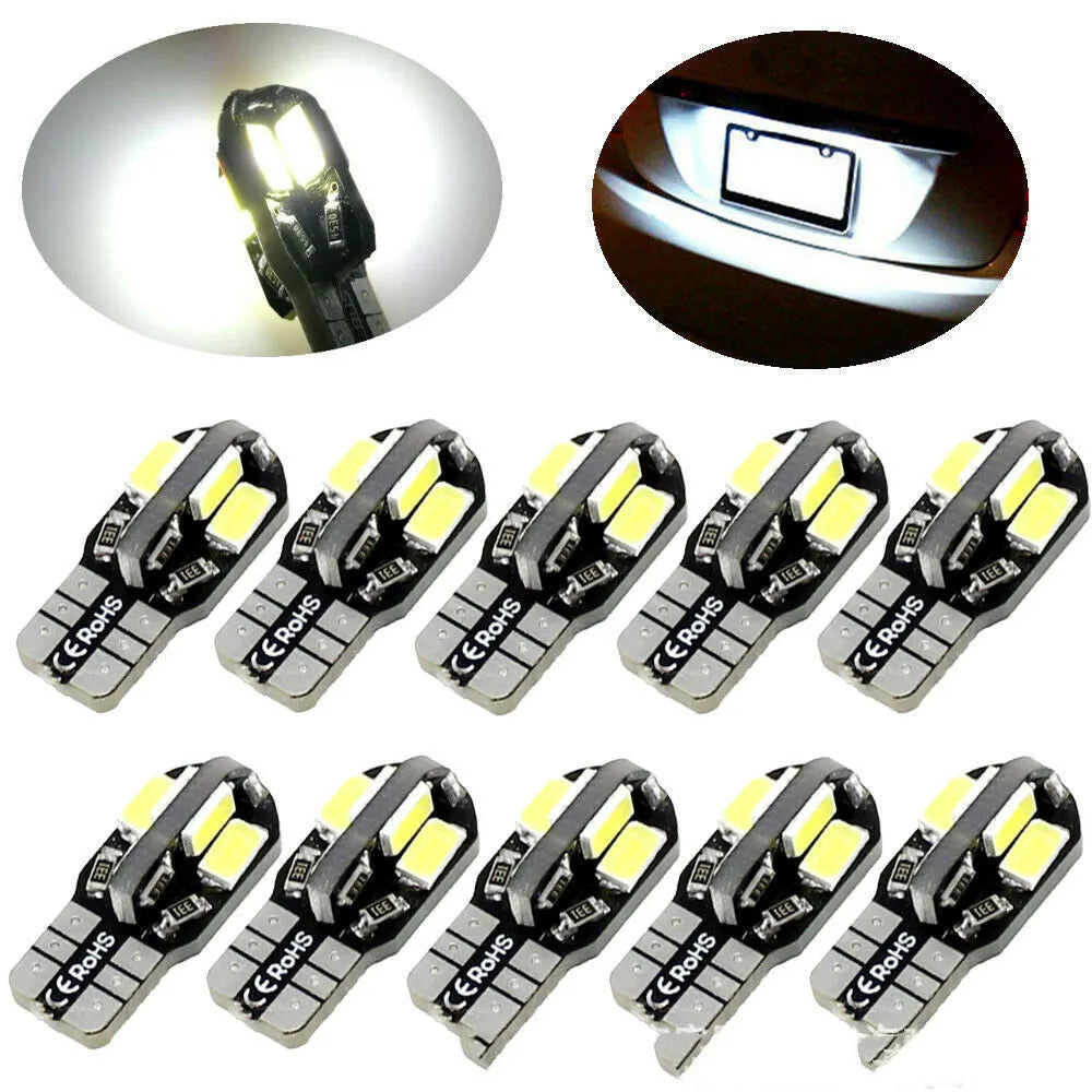 T10 LED light board with eight 5730SMD LEDs on a PC board, 11mm by 25mm, for car width indicator and license plate light