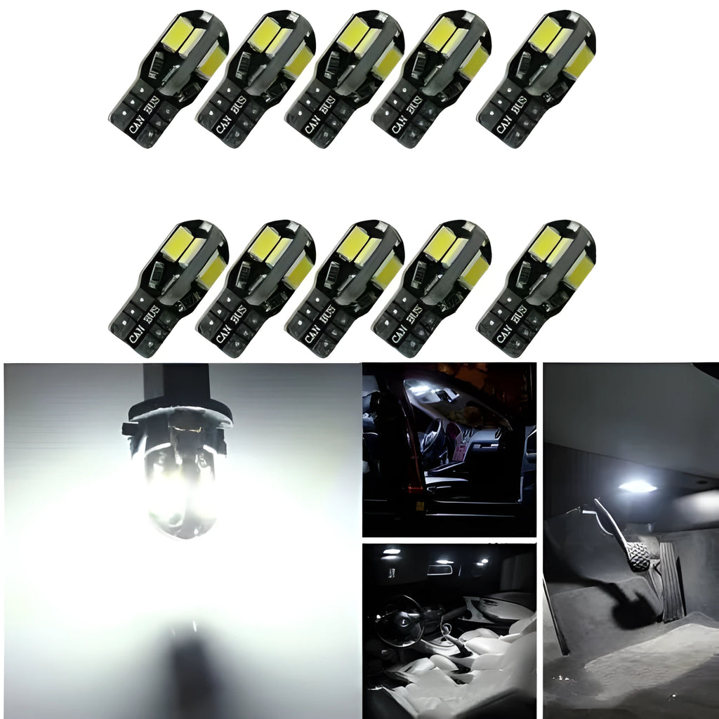 T10 LED light board with eight 5730SMD LEDs on a PC board, 11mm by 25mm, for car width indicator and license plate light