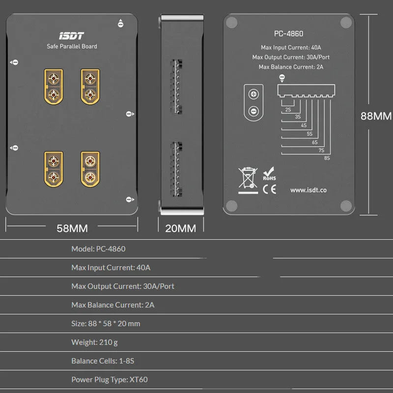 Grey parallel charging board for Astor electric toy aircraft battery accessories