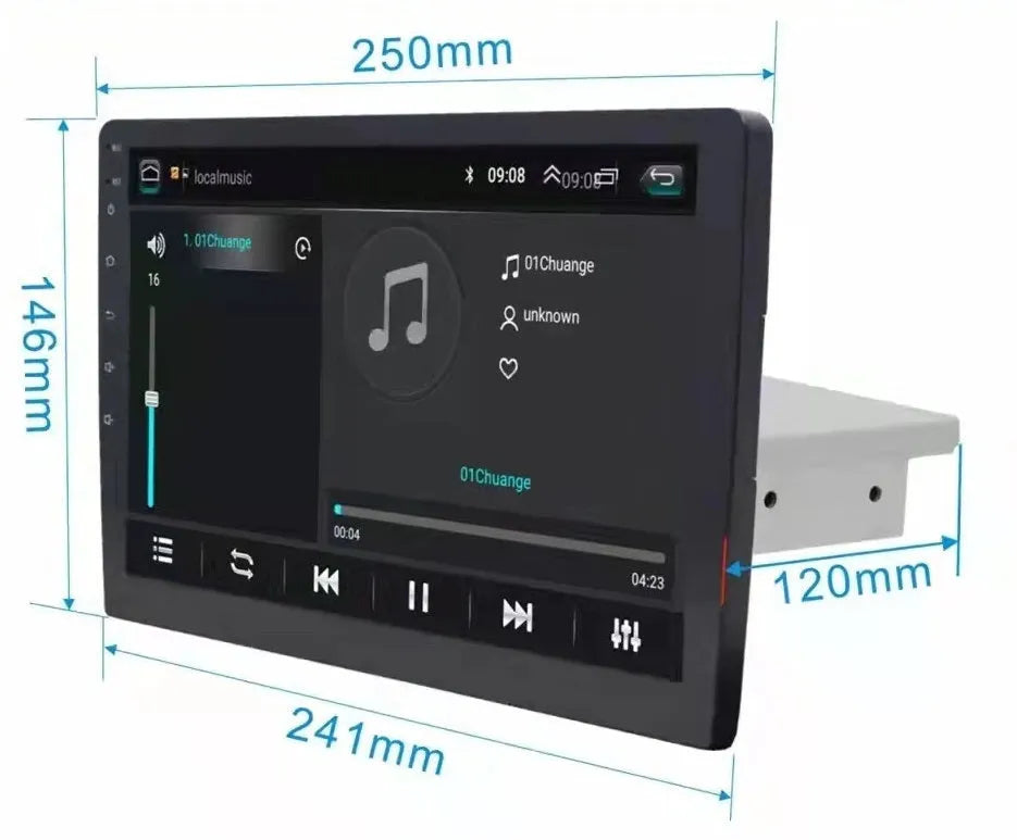 Black rotating screen car GPS navigator for GM vehicles with Android system