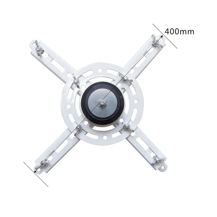 Motorised electric projector lifting hanger with ultra-thin chassis and wireless remote control on a white background