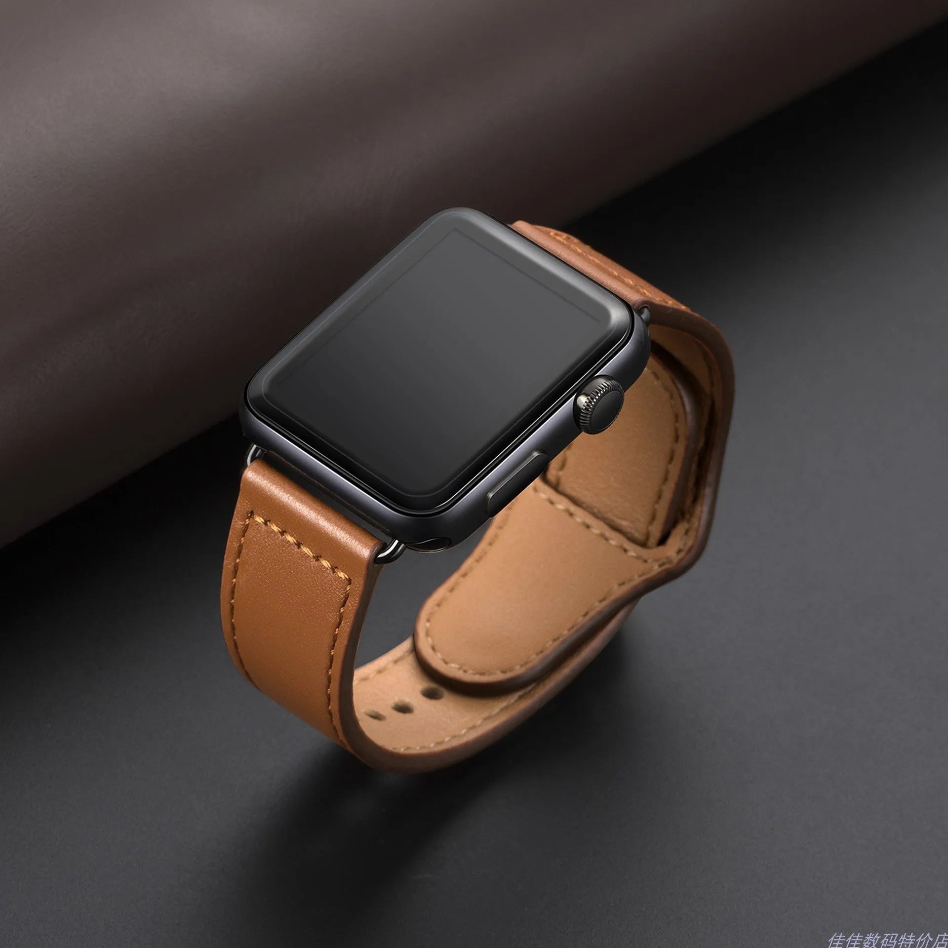 Artificial leather watch strap with geometry pattern in black, brown, pink, and white colour options
