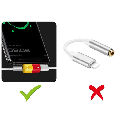 Small blue USB-C to 3.5mm audio and charging splitter adapter for Huawei phones, showing branch connector design.