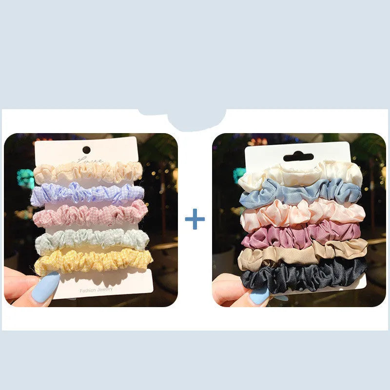Children's hair accessories set with autumn colour hair rings and macaron-style head ropes