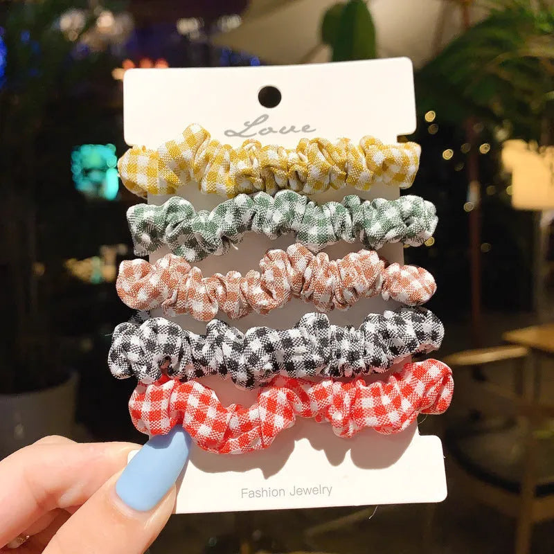 Children's hair accessories set with autumn colour hair rings and macaron-style head ropes