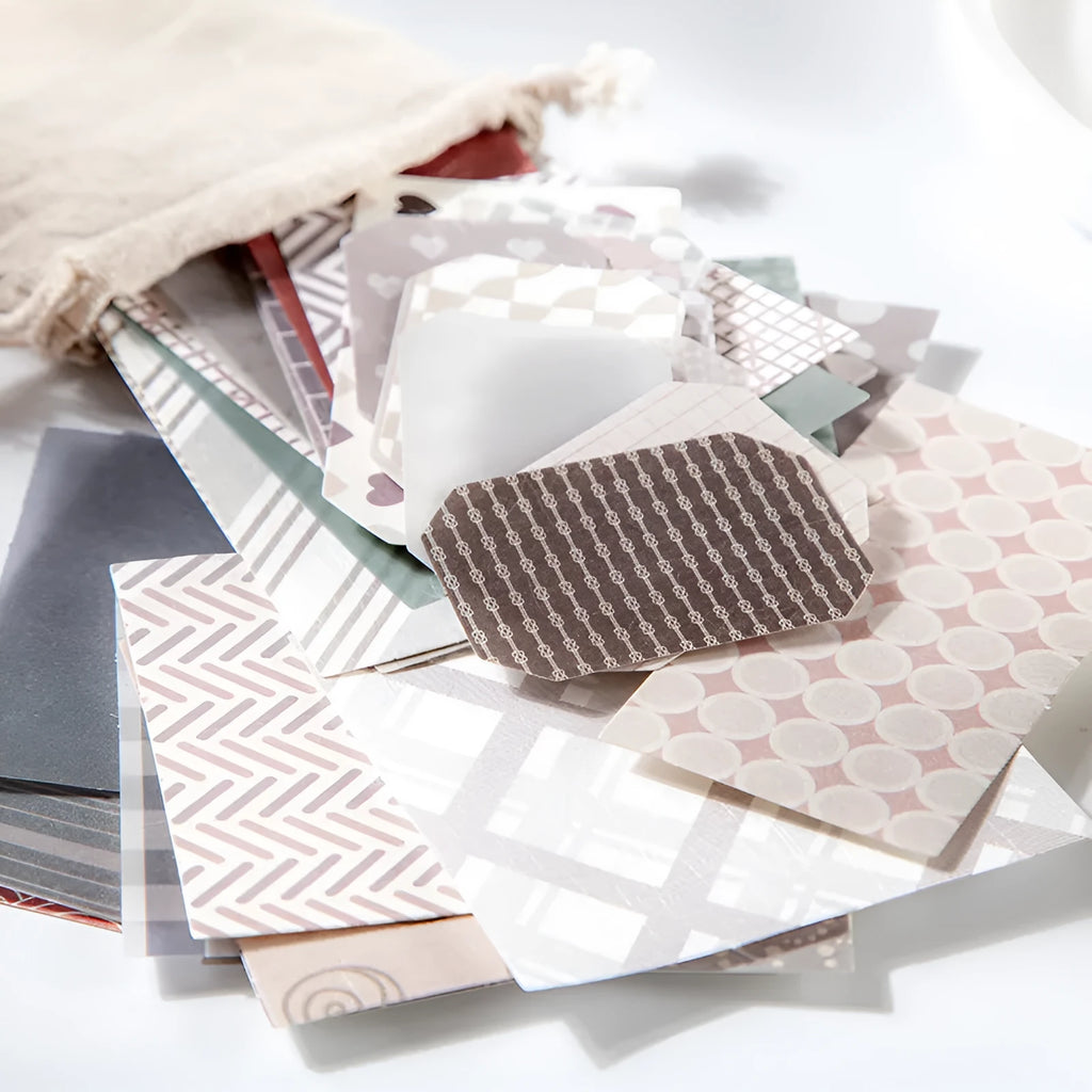 Pack of 60 DIY collage decoration sticker sheets separated into four different design styles A, B, C, and D.