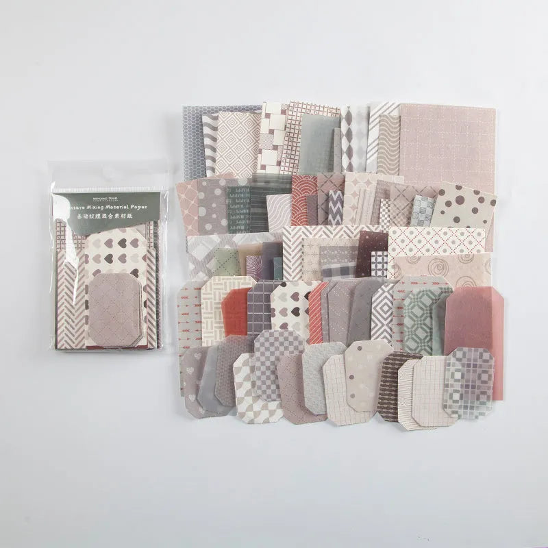 Pack of 60 DIY collage decoration sticker sheets separated into four different design styles A, B, C, and D.