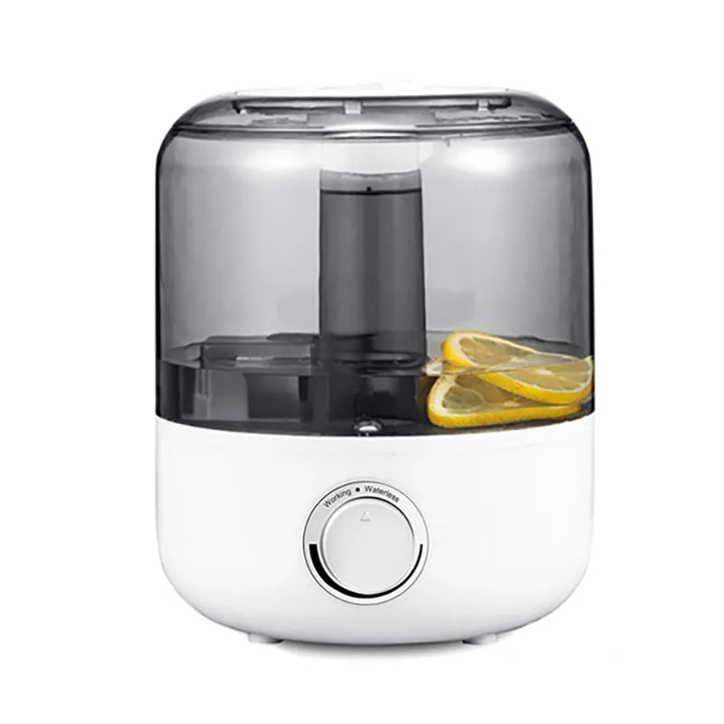 White or black ultrasonic humidifier with 3L tank and mechanical controls