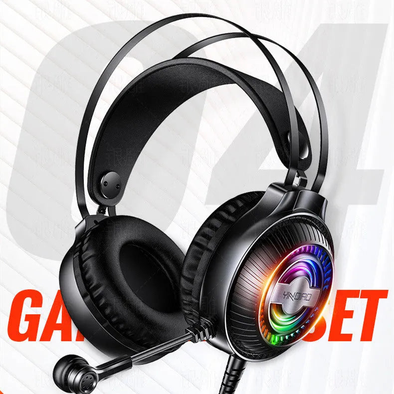 Wired black or white PC headset with microphone, protein earmuffs, and a long cable with 3.5mm plug.