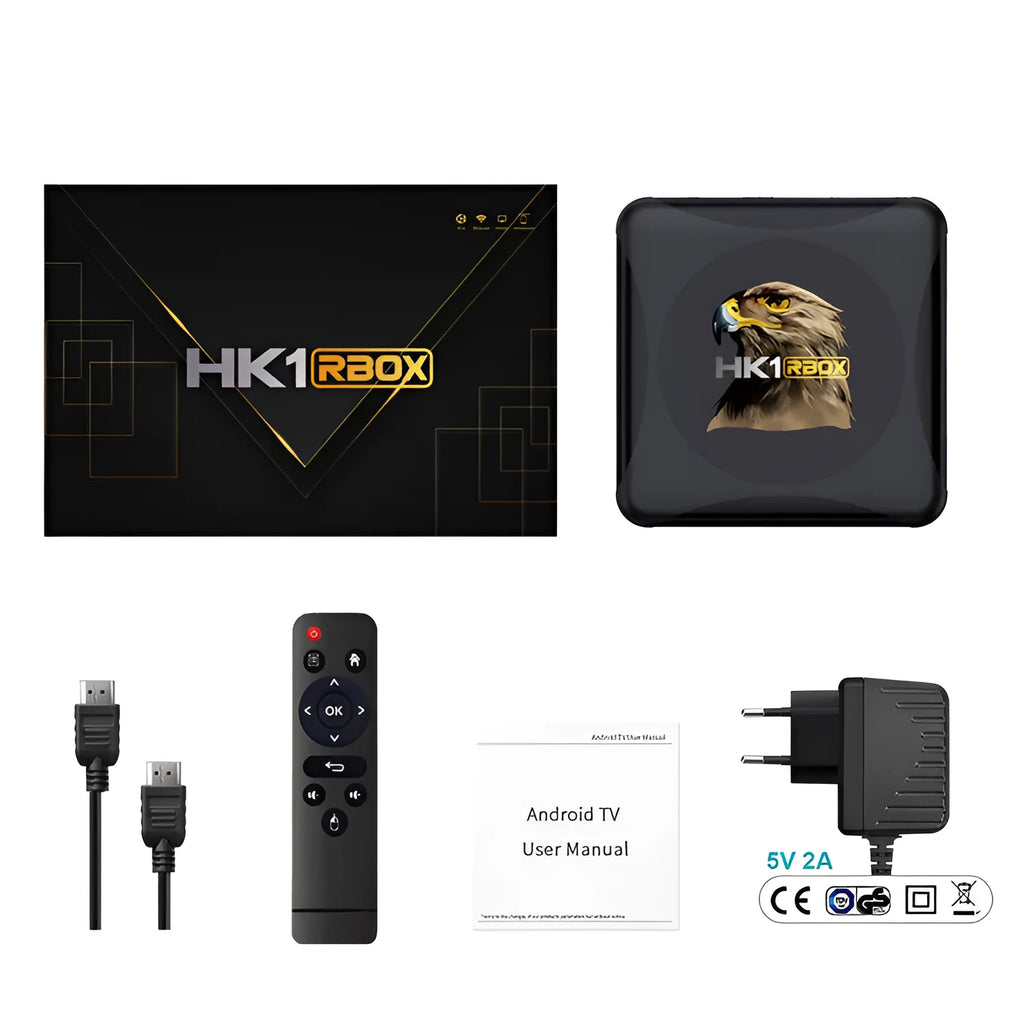 Android HD network player set-top box with 4GB RAM 64GB storage and UK plug