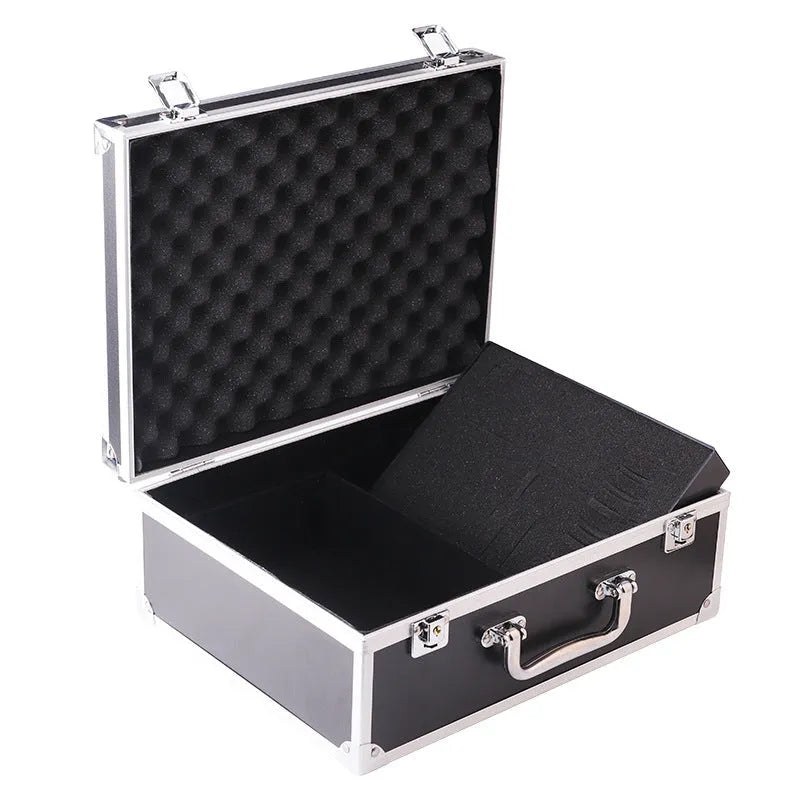 Black aluminium alloy tattoo equipment storage box for professional artists