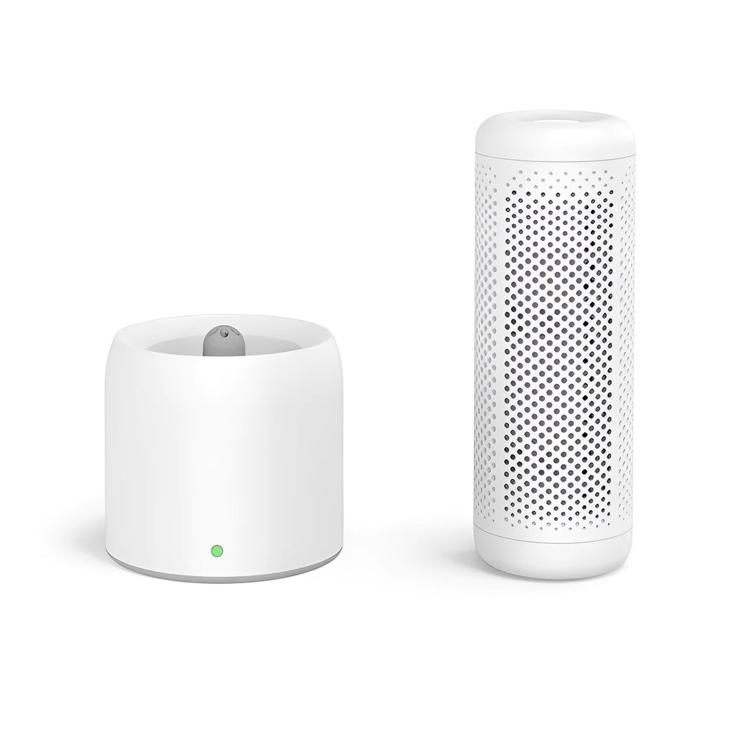 White compact household dehumidifier with 1 litre water tank for rooms under 10 square metres
