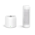 White compact household dehumidifier with 1 litre water tank for rooms under 10 square metres