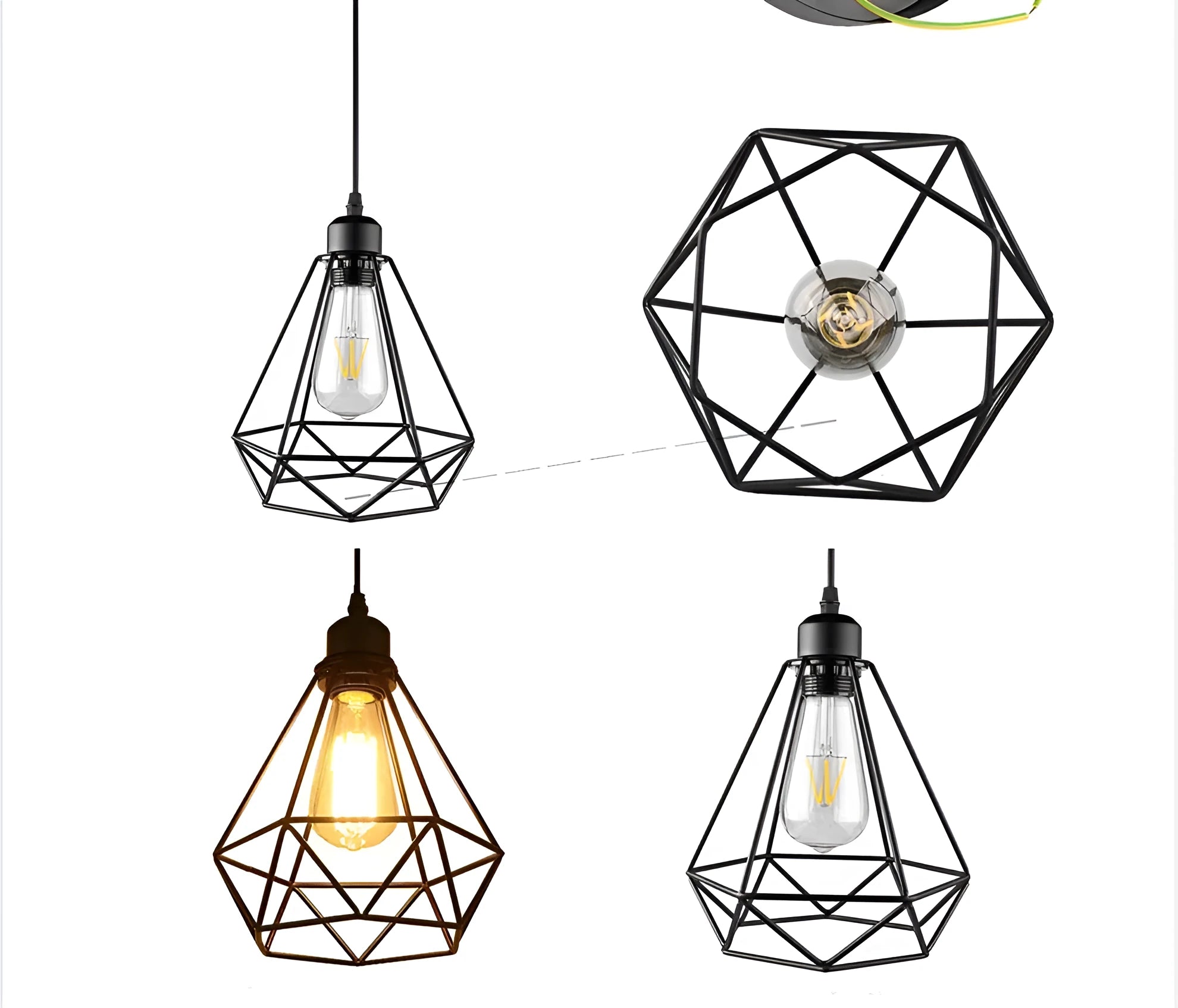 Black Nordic-style iron chandelier with multiple arms, showing its compact retractable design for ceiling hanging.