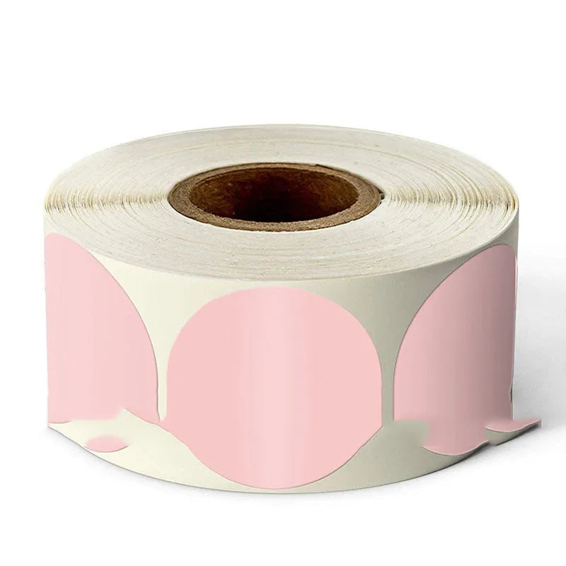 Round colour marker sticker roll paper in nine colours with 500 sheets per roll