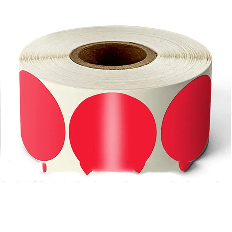 Round colour marker sticker roll paper in nine colours with 500 sheets per roll