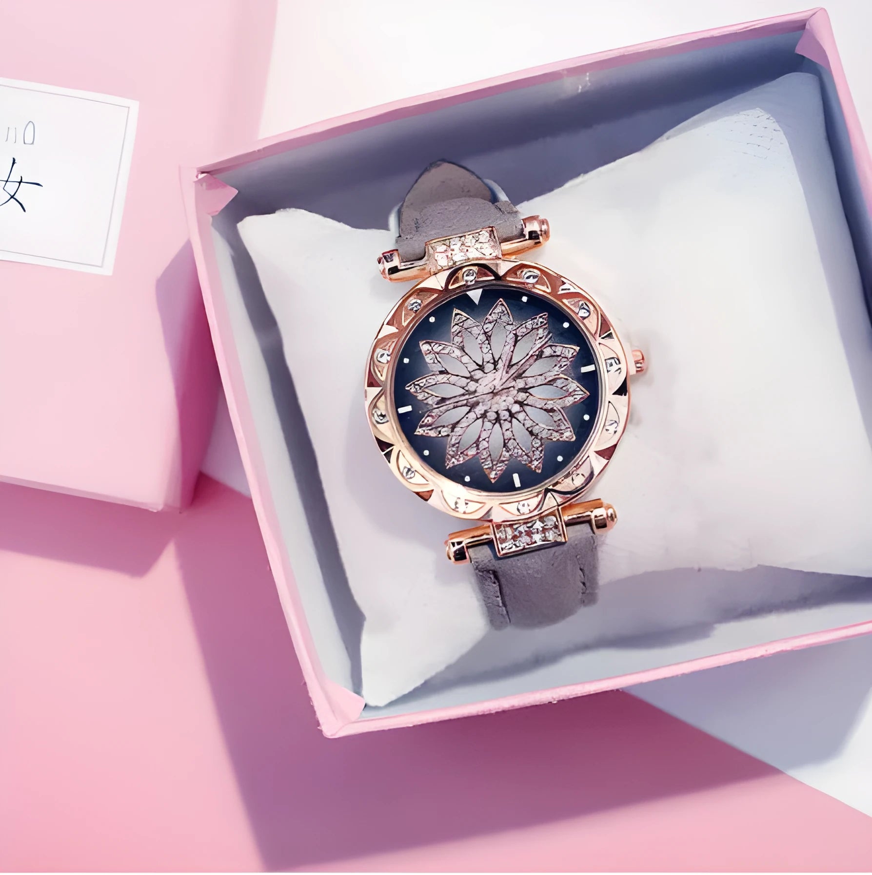 Women's waterproof fashion watch with round 32mm dial, mineral glass, and PU case in multiple colour options
