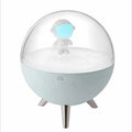 Cartoon-themed USB LED night light with plastic shade showing white and blue lighting options