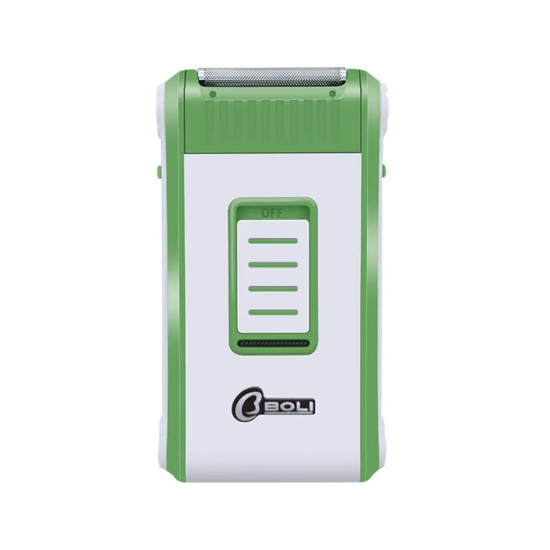Reciprocating double-layer net electric shaver with ABS plastic body.
