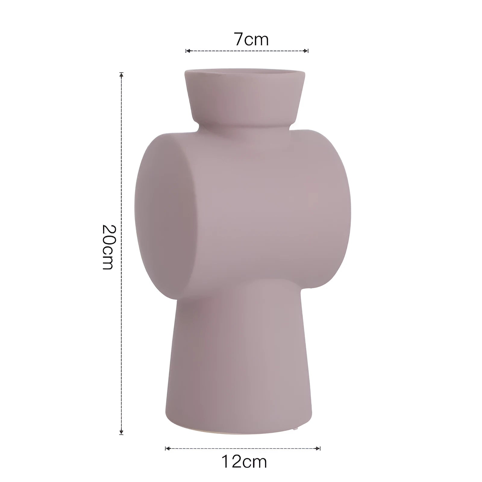 Nordic Morandi style ceramic vase with hammer texture in beige, brown, or purple colours.
