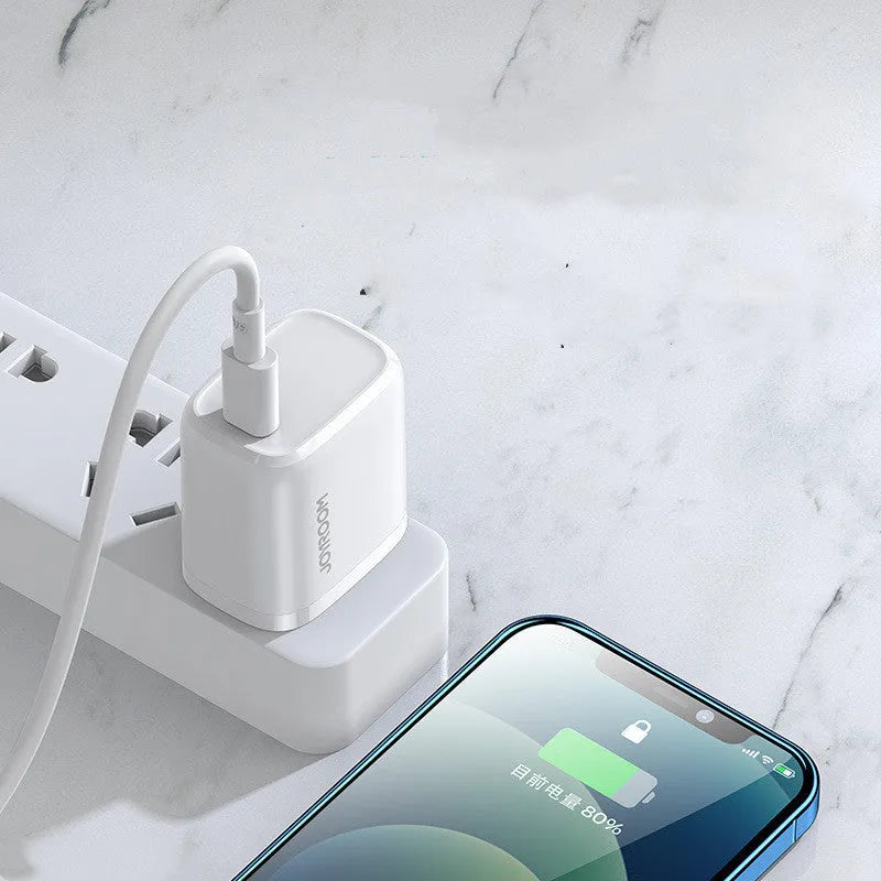 Black USB Type-C travel charger for Android phones with fast charge PD interface