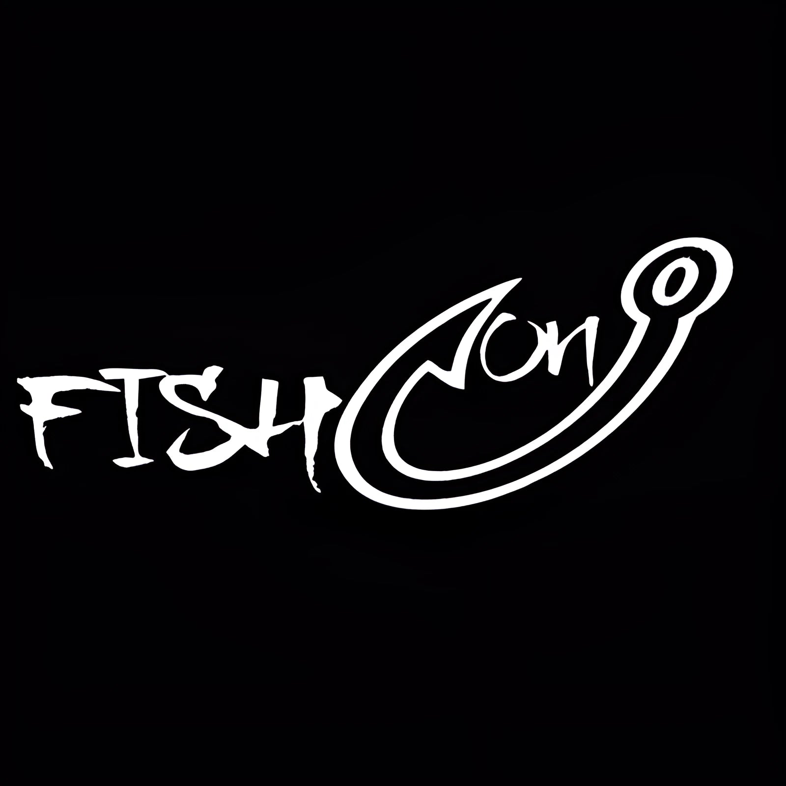 Fishing hook car sticker in regular black colour for outdoor sports vehicle personalisation