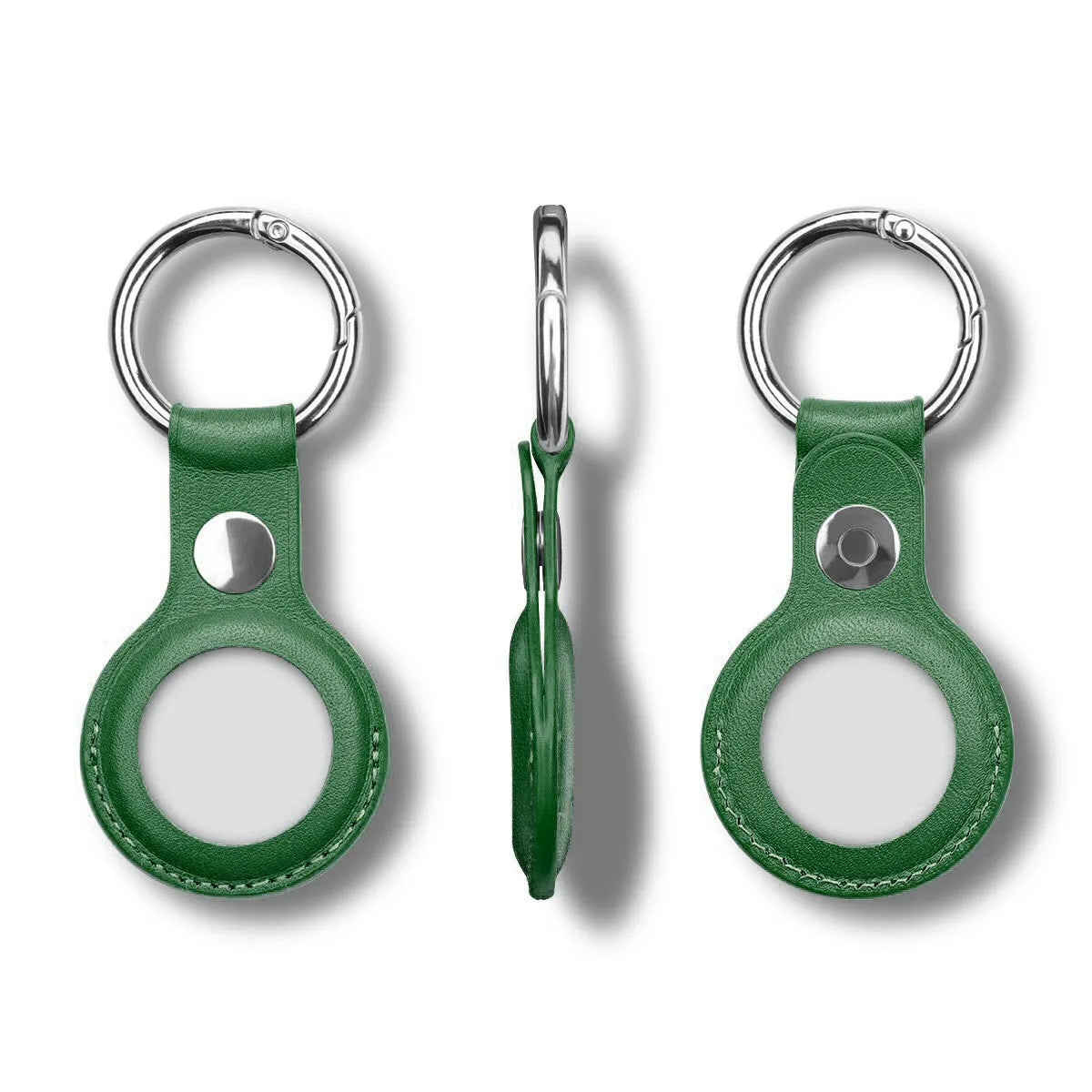 Apple AirTag protective sleeve in PU leather with metal loop attachment in various colours