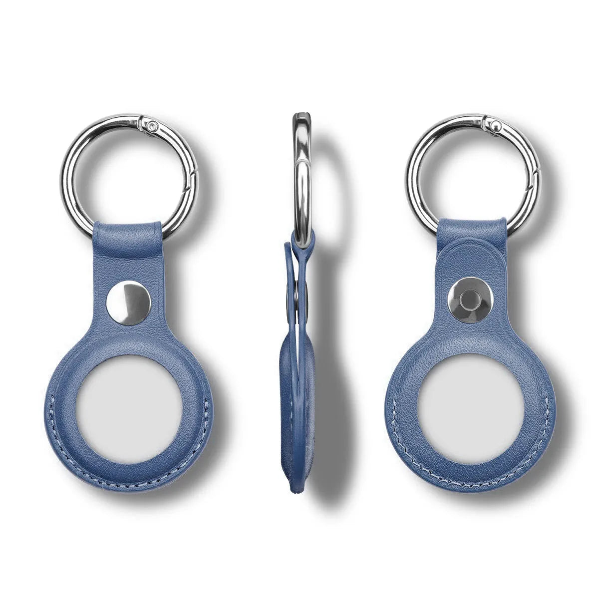 Apple AirTag protective sleeve in PU leather with metal loop attachment in various colours