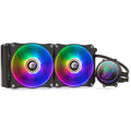 Kirin 240mm ARGB CPU water cooling radiator with colourful lights and dual fans.