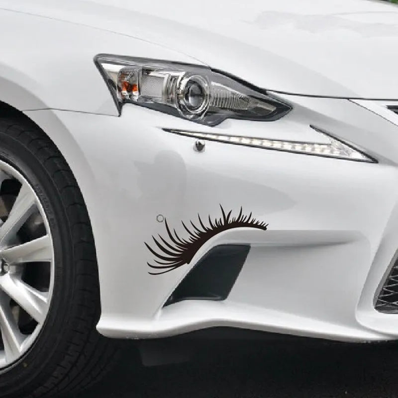 Eyebrow sticker for motorcycle headlight tail windshield scratch protection PET 25x11cm A278 black white