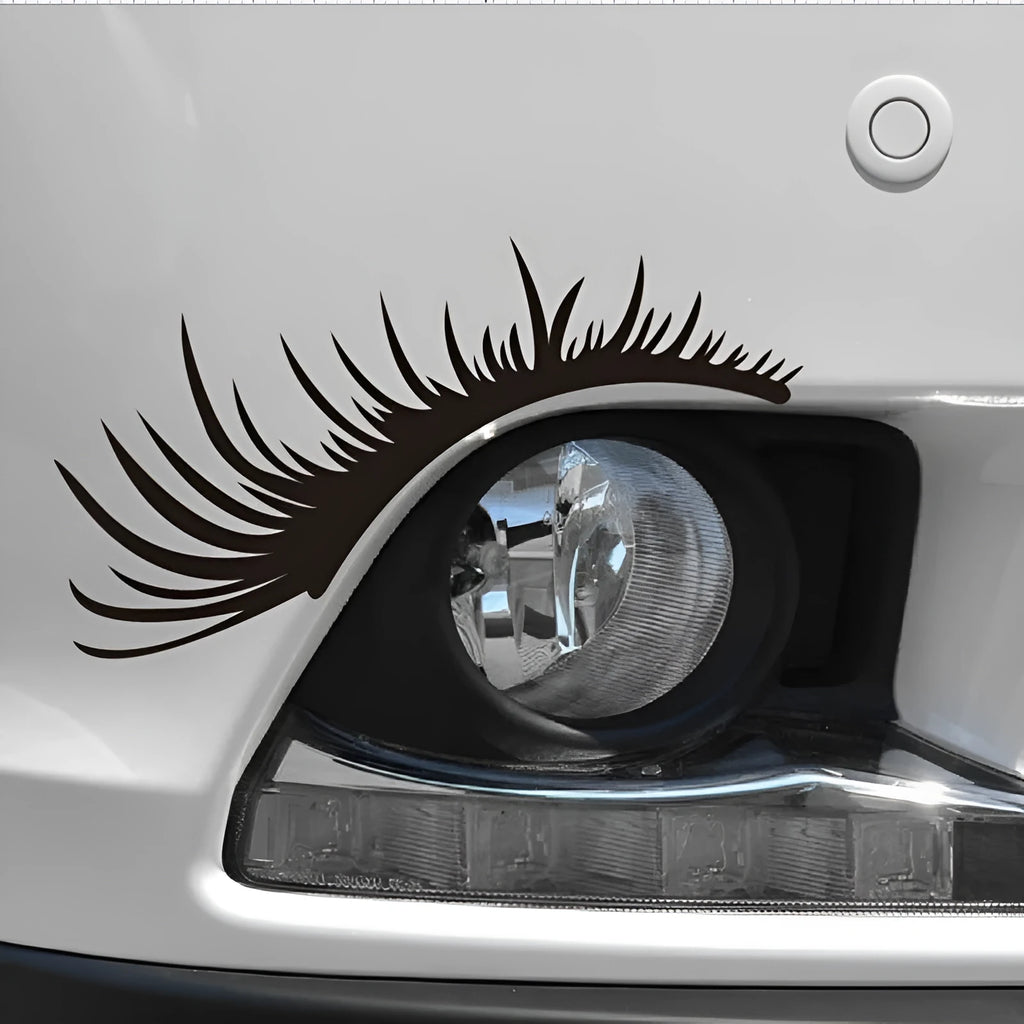 Eyebrow sticker for motorcycle headlight tail windshield scratch protection PET 25x11cm A278 black white