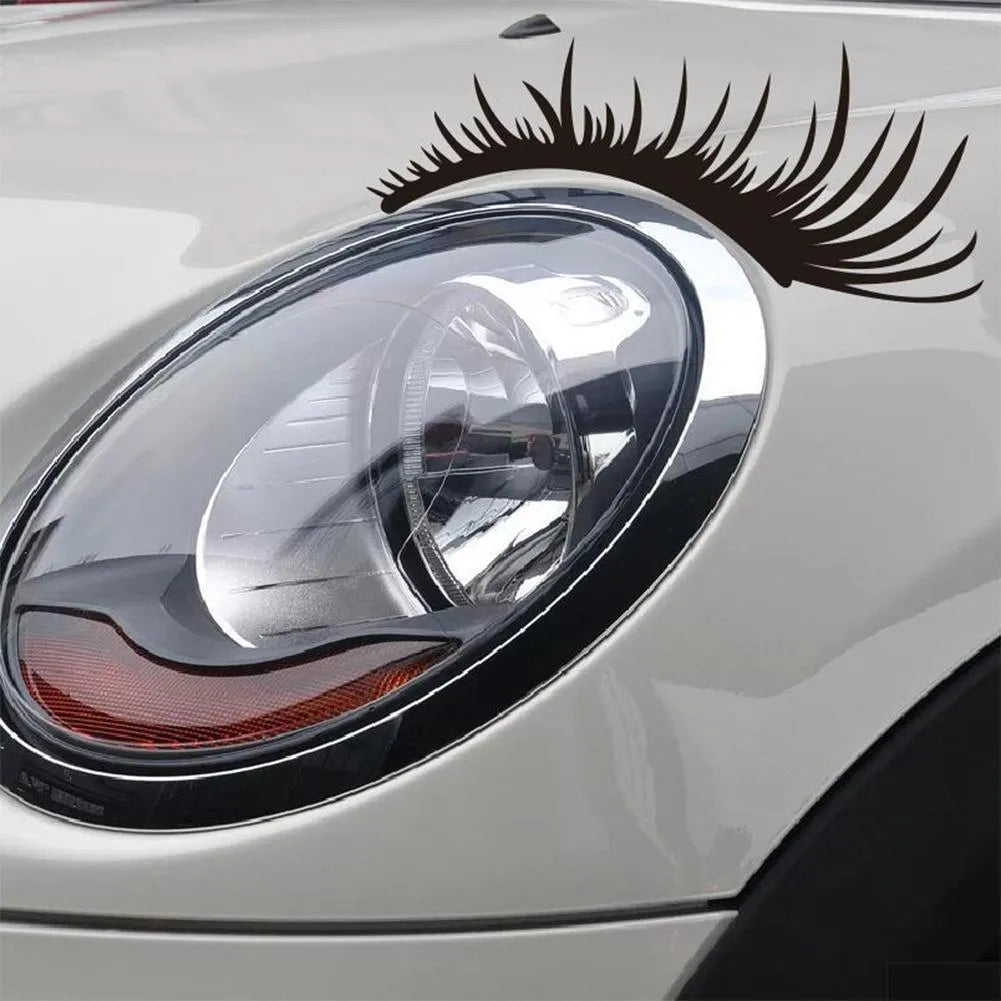 Eyebrow sticker for motorcycle headlight tail windshield scratch protection PET 25x11cm A278 black white