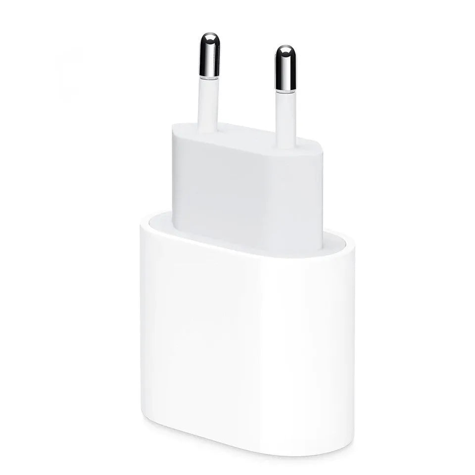 Original 20W USB-C Power Adapter in white with EU plug for fast PD charging