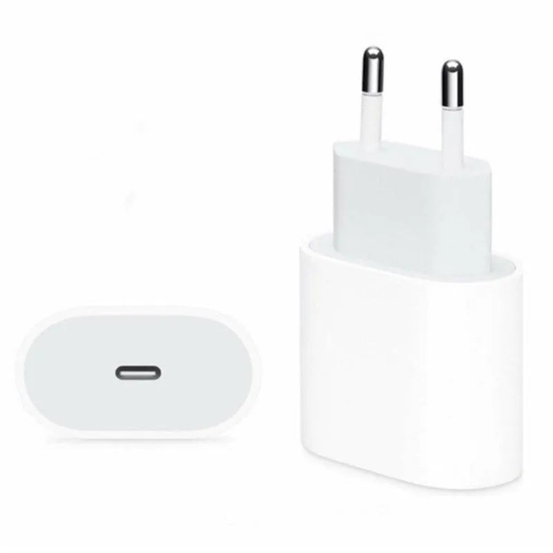 Original 20W USB-C Power Adapter in white with EU plug for fast PD charging